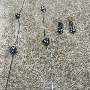 Glitter ball necklace and earrings